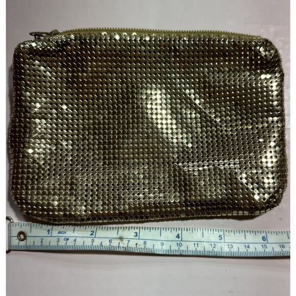 Vintage Whiting & Davis Gold Tone Coin / Makeup Purse Bag Timeless Style Classy - Picture 11 of 12